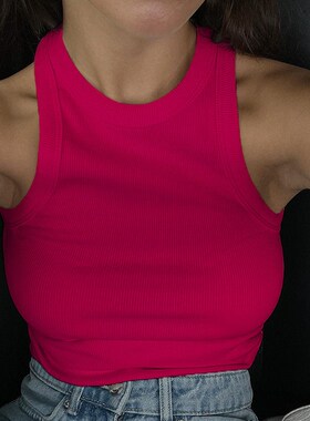 Tank Tops Women Yellow Casual Vest Sleeveless Camis Shoulder