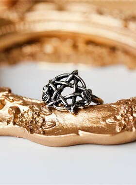 Gothic Pentagram Vines Ring Vintage Knuckle Finger Rings for