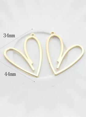 35mm 6pcs/lot Zinc Alloy Matte  Flat Hollow Heart Charms Pen