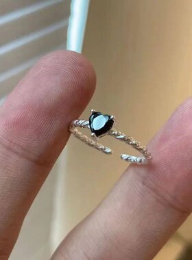 Simple Design Heart Zircon Open Rings For Women Silver Color