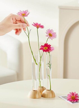 Cross-border lucky bamboo vase ornament with hydroponic rose