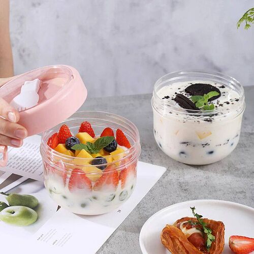 Overnight Oats Jar Container Portable Oatmeal Cups With Lids - 图3
