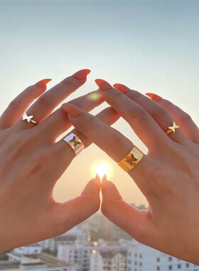 Silver Color Butterfly Rings For Women Men Lover Couple Ring