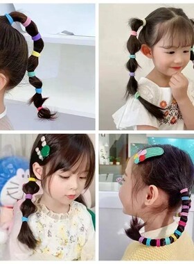 50Pcs/bag Colorful Basic Nylon Ealstic Hair Ties for Girls t