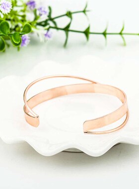 Fashion tend Glossy Simple Brlet Copper Open Double Layer So