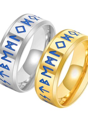 Fashion personality mens titanium steel Viking digital ring