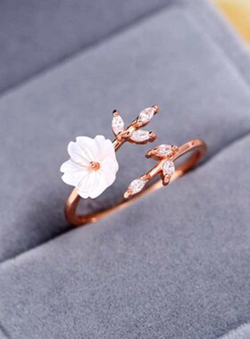 Accessories Branch Flower Open Ring Simple Womens Adjustabl