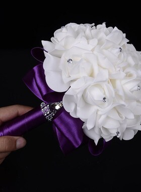 Bridal Bridesmaid Wedding Bouquet 12 Colors Roses Artificial