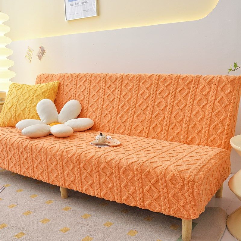 秋冬加厚毛绒无扶手两用折叠沙发床罩坐垫笠全包防尘罩盖布,淘宝优惠券,粉丝福利购,淘宝优惠卷