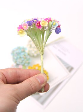 1bunch\8pcs Mini Paper Rose Fake Flower Bouquet Wedding Dec
