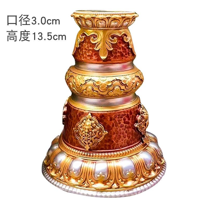 手摇底座树脂彩绘莲花八吉祥学院款长柄手摇转金轮座子锡杖大小号,淘宝优惠券,粉丝福利购,淘宝优惠卷