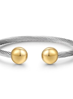 New Brand Bangle Gold Color Stainless Steel Bangle For