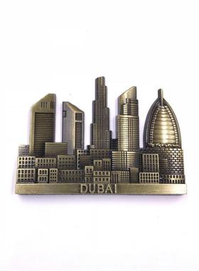 迪拜金属冰箱贴磁性创意手信帆船酒店高楼阿联酋合金哈利法塔