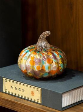 创意丰收琉璃南瓜桌面摆件高级感客厅玄关酒柜装饰品乔迁新居礼物