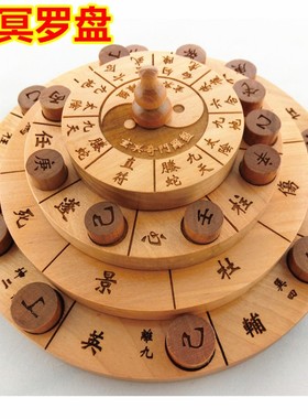 正宗桃木玄冥罗盘奇门遁甲活盘转盘 阴盘 阳盘