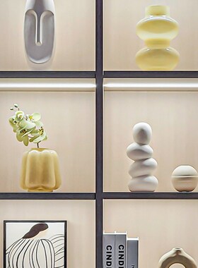 样板间软装饰品书柜家居摆件挂画仿真花陶瓷玻璃创意工艺品Z3