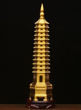 铜文昌塔十三层精工款办公室书房卧室书桌9层层黄铜文昌塔摆件