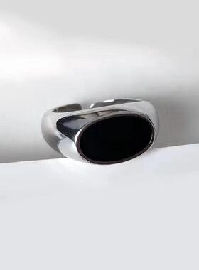 Oval Epoxy Geometric Ring  Simple Personality Temperament Co
