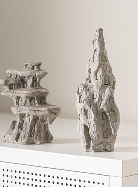 鱼缸造景装饰水泥假山布景中式办公桌面庭院花盆鱼缸沉水摆件装饰