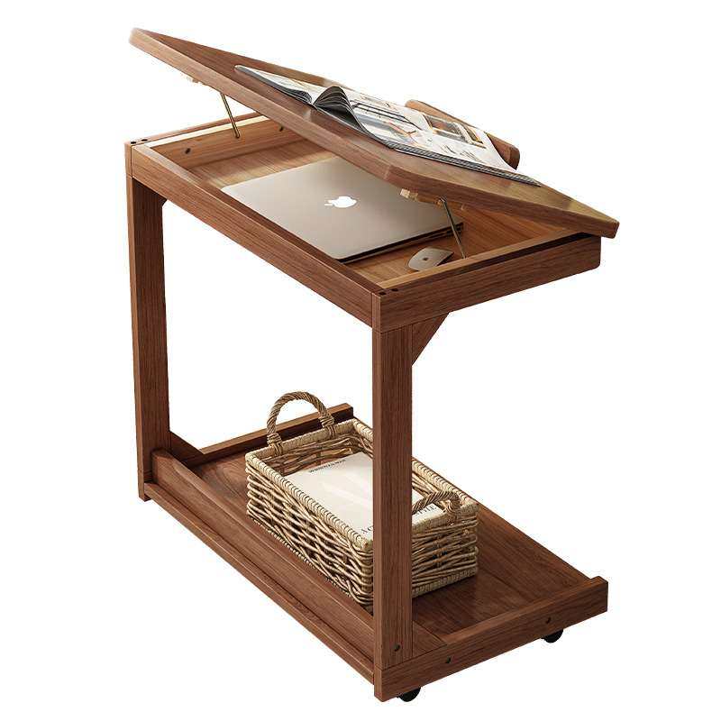 原木风沙发边桌可移动翻转床边桌卧室家用懒人电脑桌阳台小茶桌,淘宝优惠券,粉丝福利购,淘宝优惠卷
