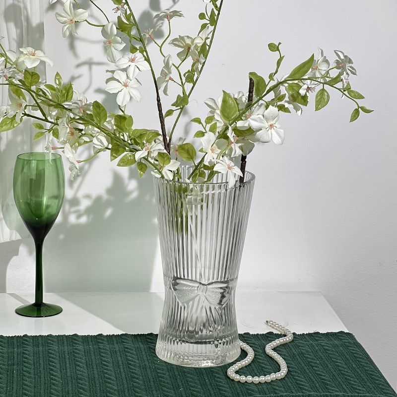 法式不规则扭曲腰鼓蝴蝶结报纸水晶加厚玻璃花瓶玫瑰康乃馨富贵竹,淘宝优惠券,粉丝福利购,淘宝优惠卷