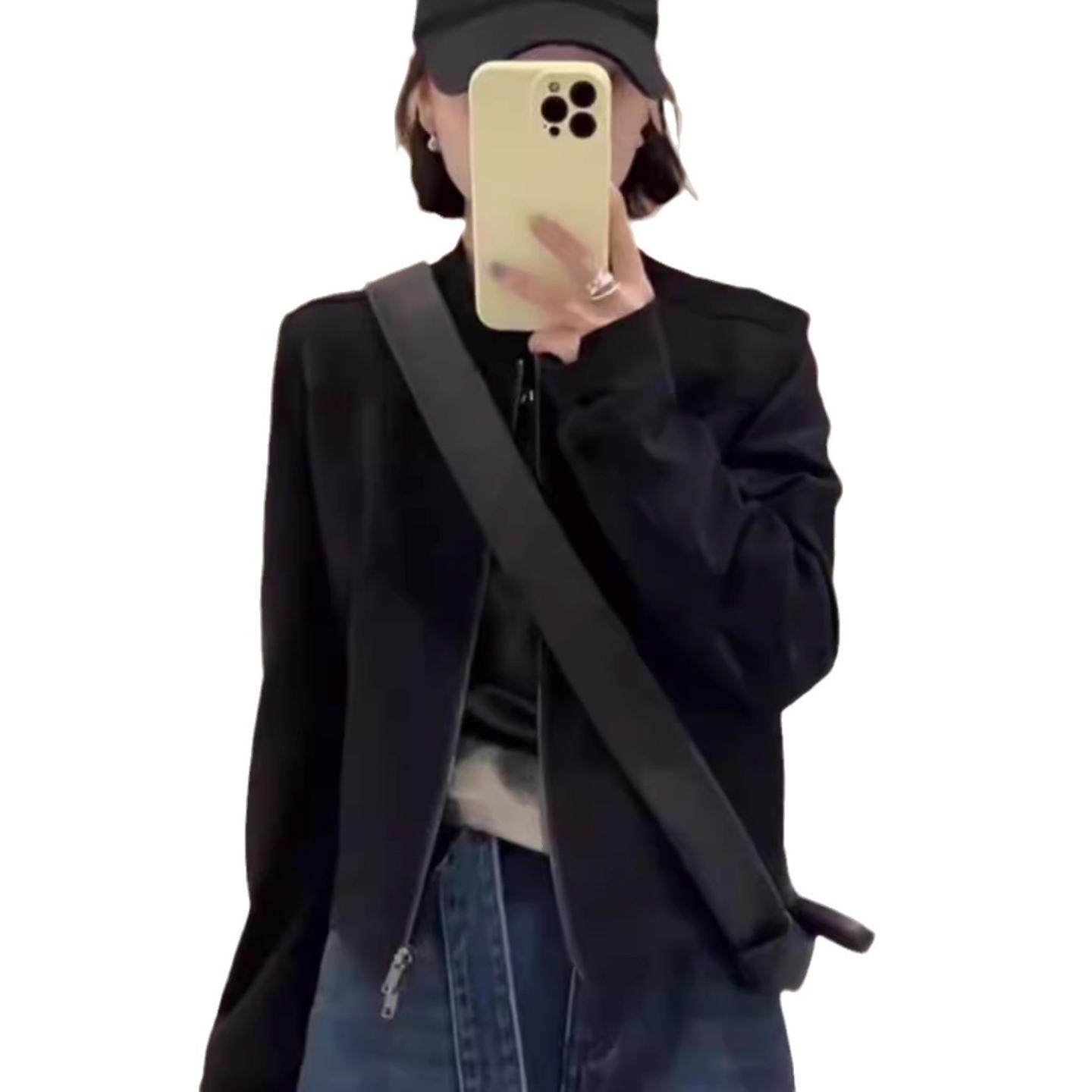 2025春秋款短款立领麓皮绒外套女新款韩系小个子高级感休闲夹克上,淘宝优惠券,粉丝福利购,淘宝优惠卷