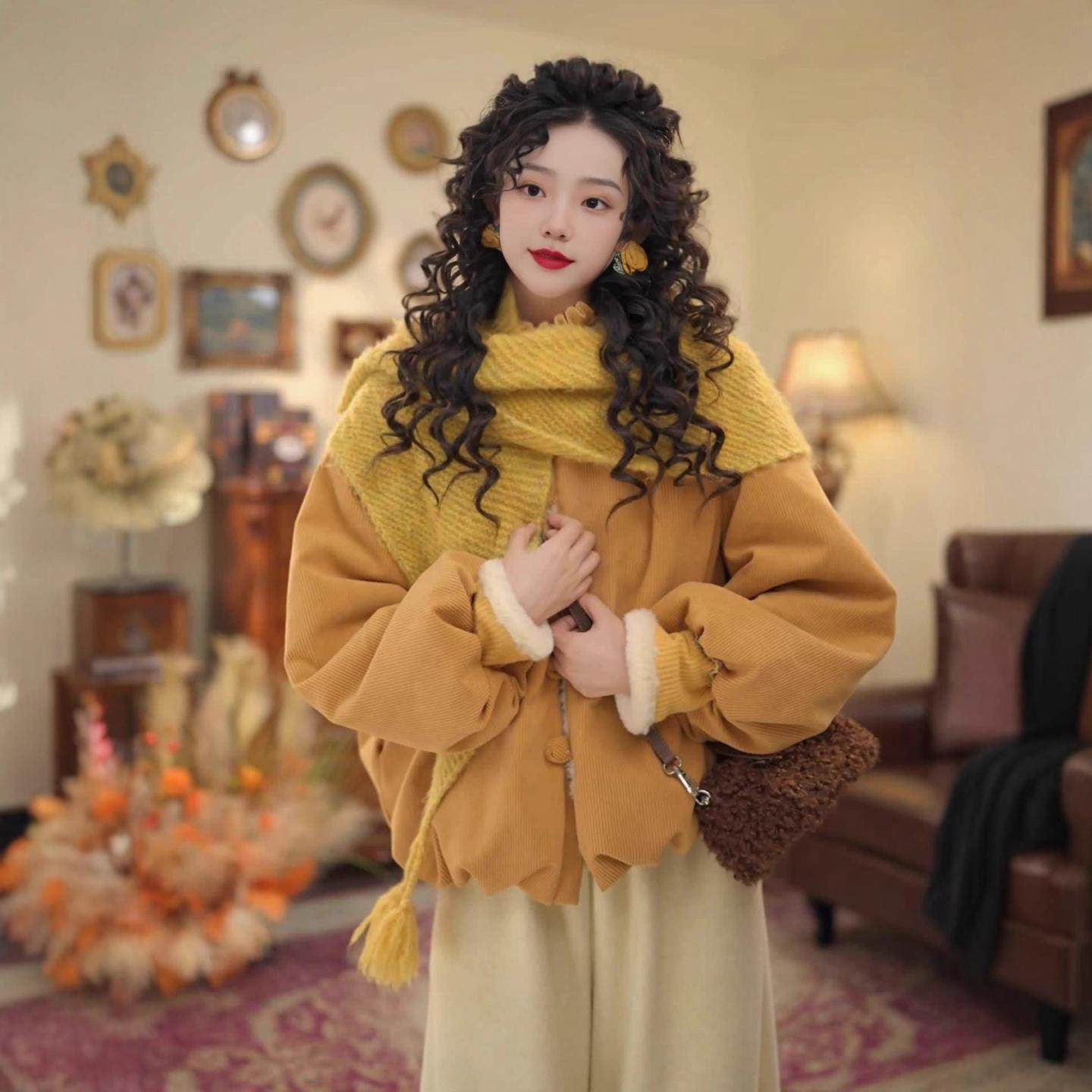 2025冬复古灯芯绒两面穿外套女宽松显瘦百搭羊羔毛保暖短外套棉衣,淘宝优惠券,粉丝福利购,淘宝优惠卷