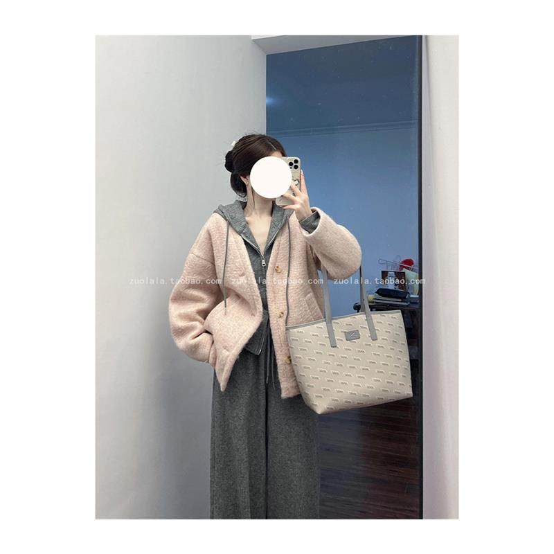 韩系一整套冬装搭配大码胖mm小香风粉色毛呢外套卫衣裤子三件套装,淘宝优惠券,粉丝福利购,淘宝优惠卷