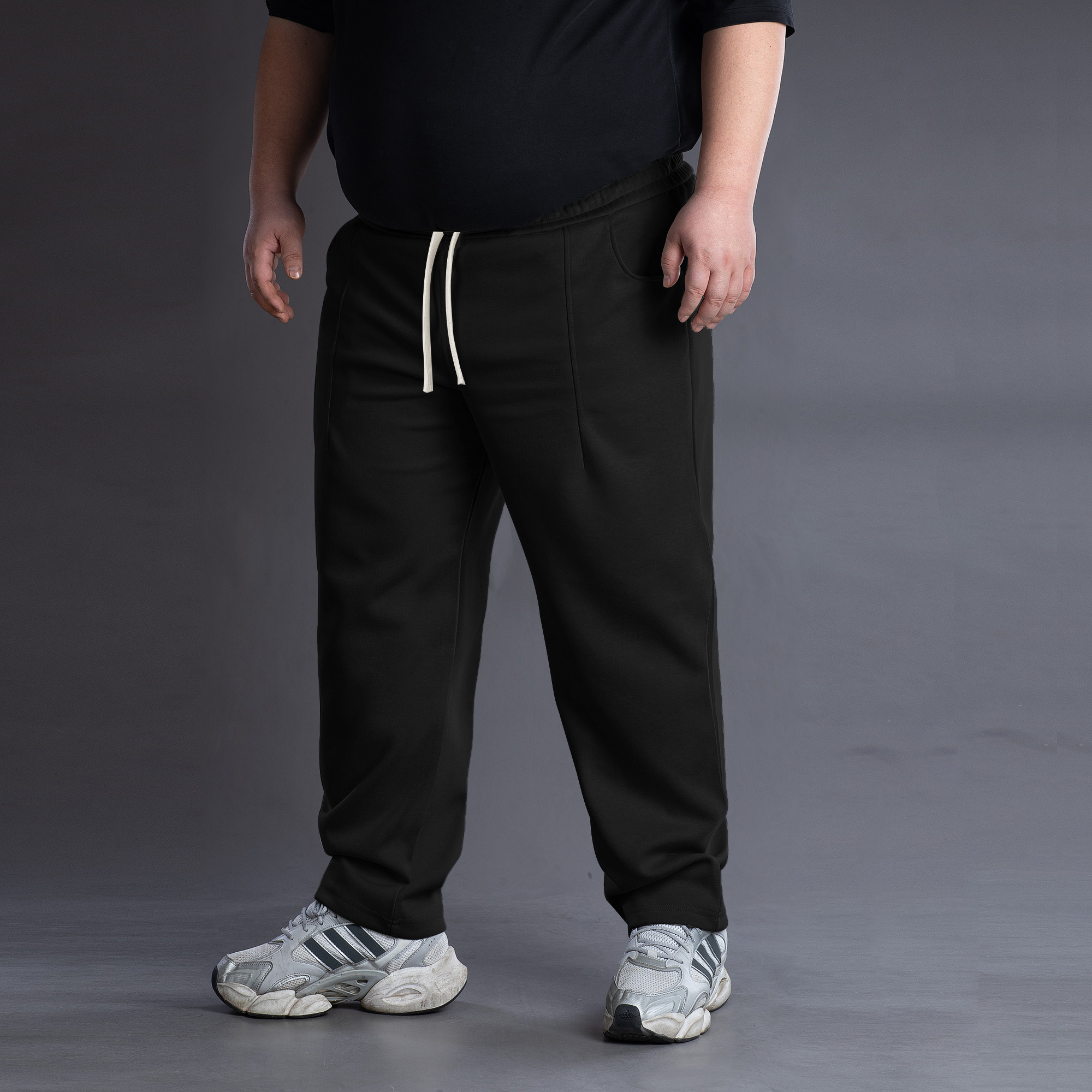 MAKN男士大码宽松直筒裤运动休闲裤阔腿长裤时尚百搭胖子纯色裤子,淘宝优惠券,粉丝福利购,淘宝优惠卷