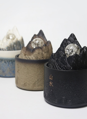 桌面陶瓷流水循环摆件卧室小喷泉书房玄关装饰客厅招财水景观礼品