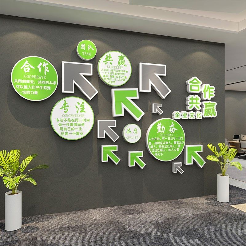 企业文化办公司室墙面装饰进门形象激励志楼梯间台阶扶手氛围布置,淘宝优惠券,粉丝福利购,淘宝优惠卷