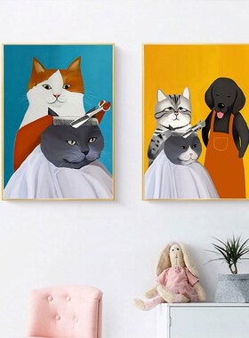 Cartoon Cat Posters And Prints  Oil Painting Wall Art Pictur