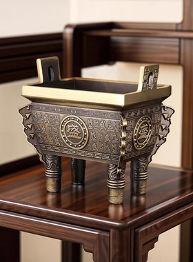 黄铜千秋盛鼎铜鼎百盛鼎仿古摆件工艺品办公室聚财公司开业礼品