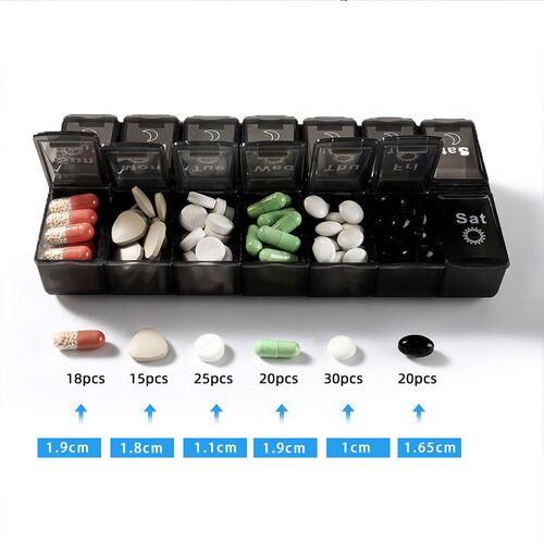 1/2 pack 7 days weekly pill case 28/14 grids medicine tablte - 图1