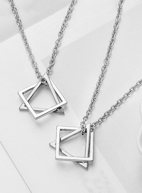 Rinhoo rendy Interlocking Square Triangle Pendant For Men St