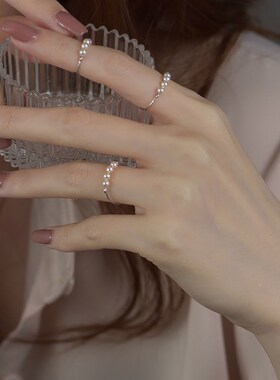 Pearl Ring Womens Niche Cold Style High-grade Vintage Ins F