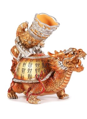 李居明吉祥物 吸财入库 龙龟摆件六白位家居店铺办公装饰工艺品