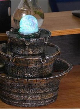 招财八方来财摆件假山流水喷泉盆景办公室桌面装饰儿童小朋友喜欢