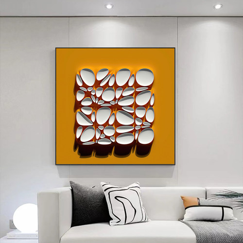 客厅沙发背景墙挂画黑白灰抽象入户玄关现代装饰画餐厅床头墙壁画 - 图0