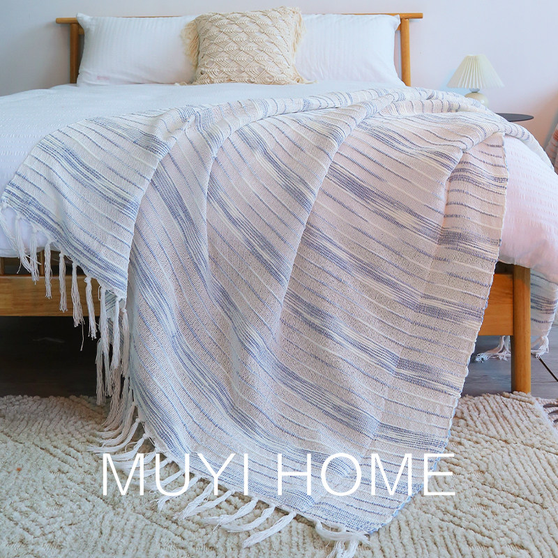 波西米亚床尾装饰毯沙发毯床旗搭巾盖毯休闲毯民宿床尾巾针织毯子,淘宝优惠券,粉丝福利购,淘宝优惠卷