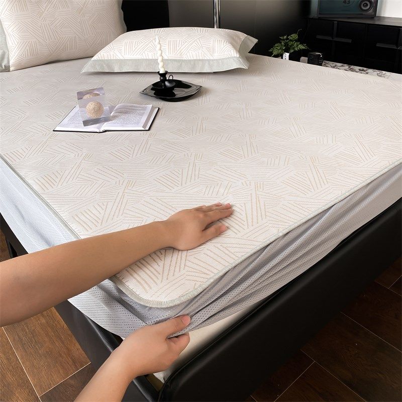 类抗菌凉感冰丝凉席 夏季新款空调软席子可水洗机洗床笠款三件,淘宝优惠券,粉丝福利购,淘宝优惠卷