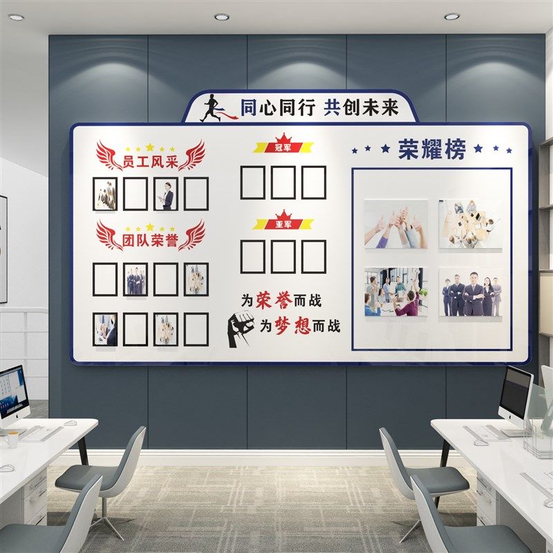 团队风采企业文化墙员工照片展示墙公告栏墙贴办公室布置墙面装饰,淘宝优惠券,粉丝福利购,淘宝优惠卷