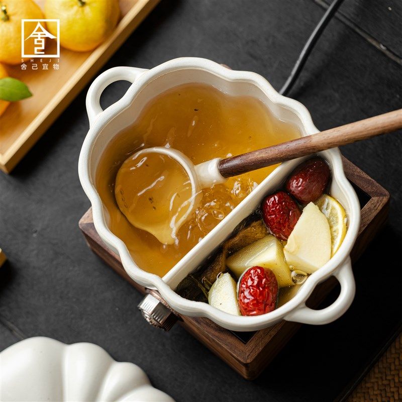 中式围炉煮茶碗带盖带勺陶瓷煮茶器白茶煮泡碗复古茶壶电陶炉套装,淘宝优惠券,粉丝福利购,淘宝优惠卷