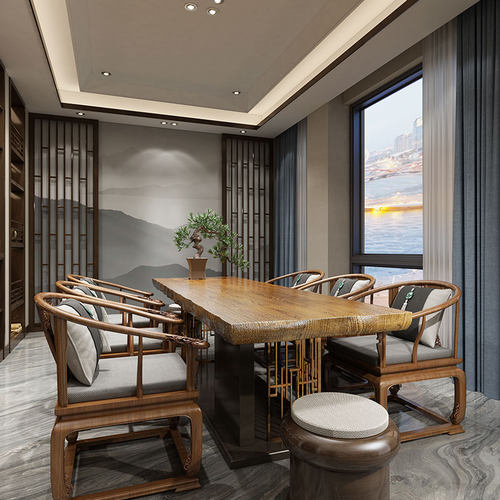 老榆木板实木餐桌面板吧台定制办公桌电脑桌工作台自然边松木大板 - 图1