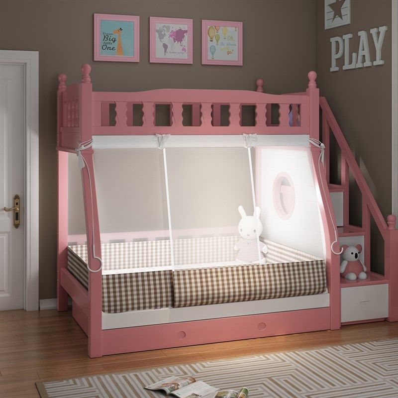 子母床蚊帐1.2m层床下铺1.5米儿童实木家用高低床梯形通用1.m,淘宝优惠券,粉丝福利购,淘宝优惠卷