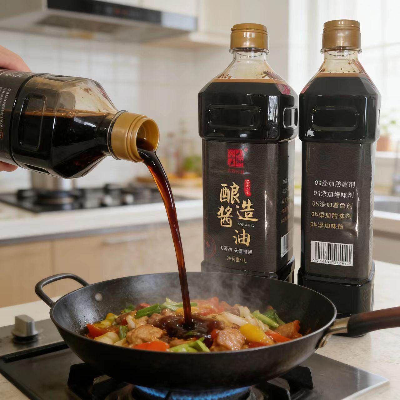 家用零添加纯手工酿造特级酱油1L炒菜凉拌点蘸酱香浓郁红烧炖煮,淘宝优惠券,粉丝福利购,淘宝优惠卷