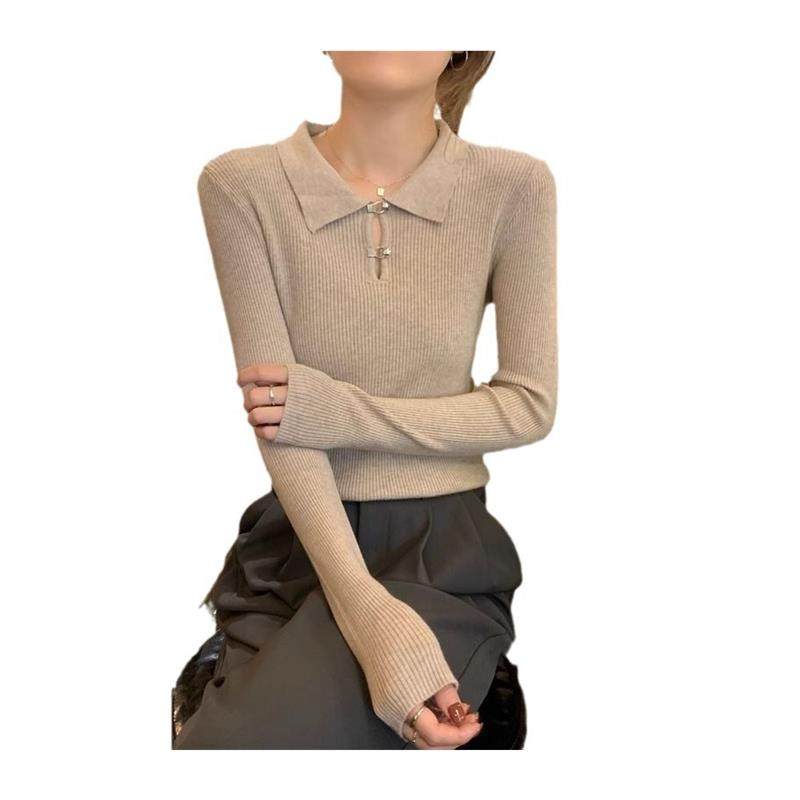 打底衫女春秋2025新款修身高级感设计感内搭针织衫毛衣polo领上衣,淘宝优惠券,粉丝福利购,淘宝优惠卷