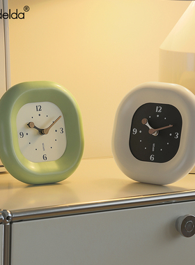 Mndeld奶油风客厅玄关高级感座钟桌面摆件电视柜时钟高级装饰品