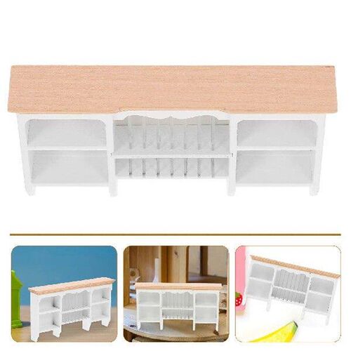 House Rack Mini Cupboard Model Wooden Cabinet Miniature - 图3