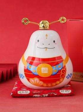 20蛇年生肖创意存钱罐储蓄罐摆件吉祥物送礼品开业年会招财定制